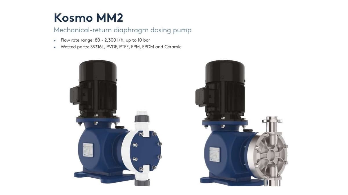 Industrial dosing pump for water treatment chemical dosing applications